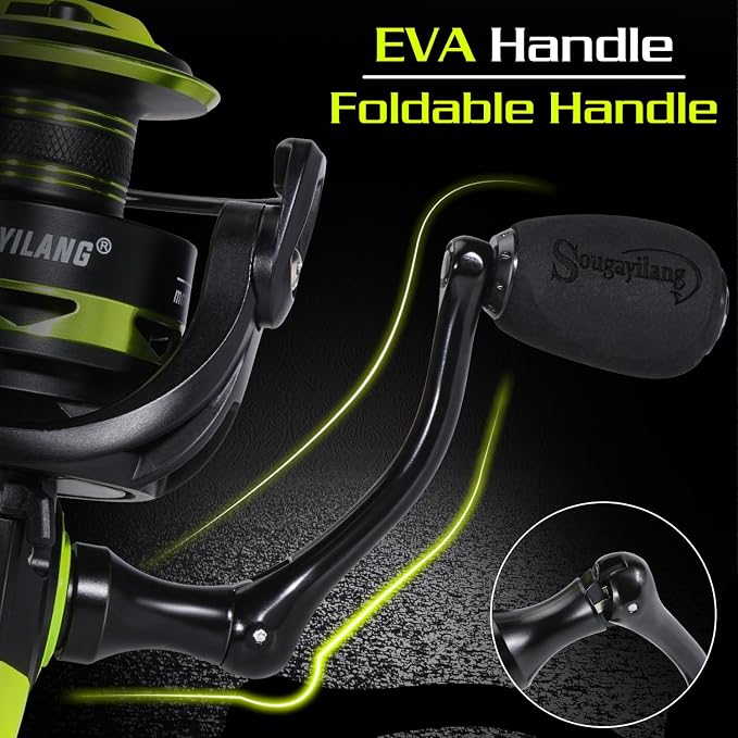 Sougayilang Spinning Fishing Reels, Carbon Fiber 17.5LBs Max Drag,5.2:1 Gear Ratio, Ultra Smooth Powerful for Inshore Boat Rock Freshwater Saltwater Fishing