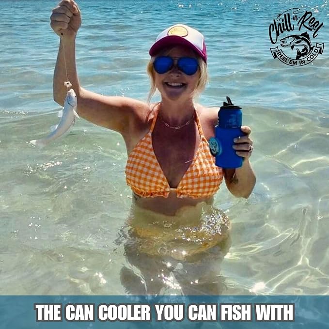 Made in USA | Fishing Can Cooler from Shark Tank | Fishing Gifts for Men & Gifts for Dad Who Has Everything | Boating Must Haves | Retail Box Packaging | Blue