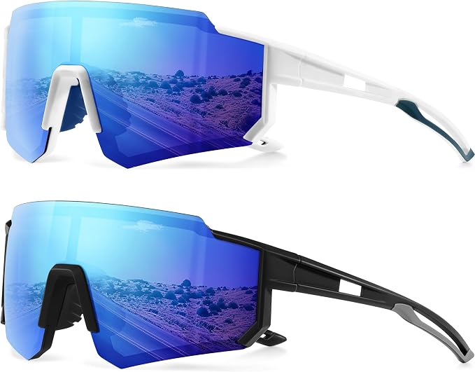Polarized Sports Sunglasses for Men and Women,Fishing Cycling Mountain Bike Baseball Sunglasses with UV Protection