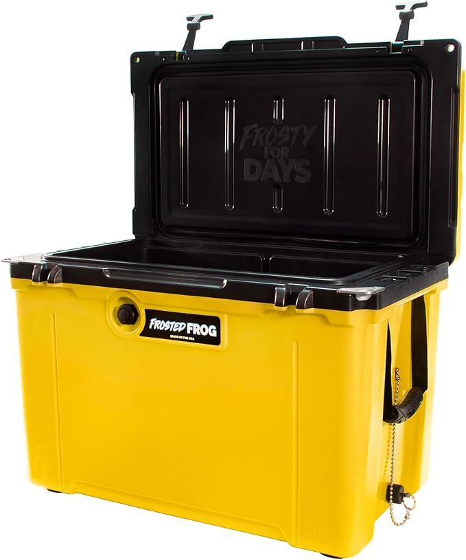 Frosted Frog 54 Qt Hard Cooler, Lightweight Made in USA Insulated Ice Chest | 30% lighter than rotomolded coolers; 54-quart hardside for camping, fishing, boating, beach, BBQ, tailgating & drinks
