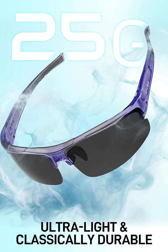 SIPLION Polarized Sunglasses Men Sports: UV400 Protection Anti-Slip Wrap-Around TR90 Frame for Driving Fishing Golf Running