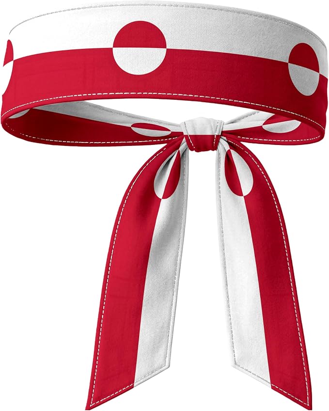 Tie Headband for Women & Men, Flag Patterned Sports Sweatband Head Wrap, Hair Bandana Accessory, 40" x 2.4"
