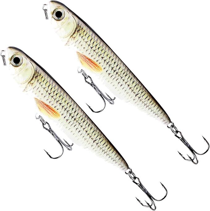 Glide Bait, Slow Sinking Swimbait, Topwater Hard Lures for Bass Catfish,Pike Perch, Freshwater or Saltwater