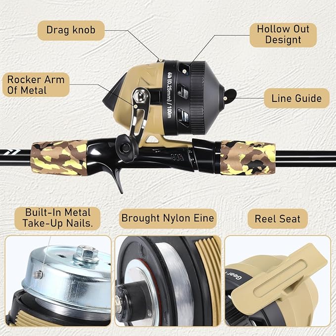 Sougayilang Kids Fishing Rod and Reel Combo,Light Weight Fishing Pole with Spincast Fishing Reel Tackle Bag Lures for Youth,Girls and Boys Good Starter Fishing Kit