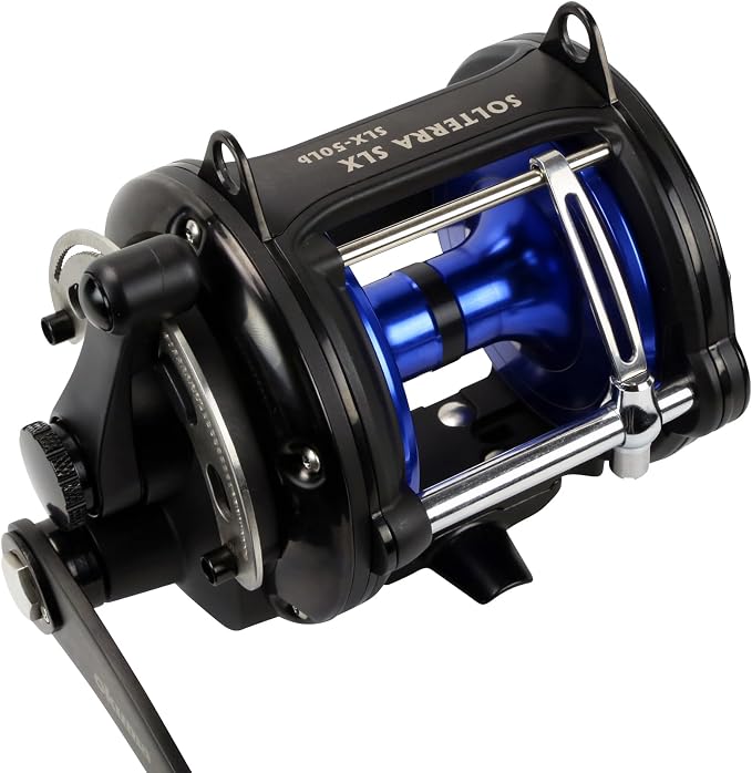 Okuma Solterra SLX Single Speed Levelwind Lever Drag Saltwater Trolling Reel, SLX-50Lb, 520yds-50lb, Black