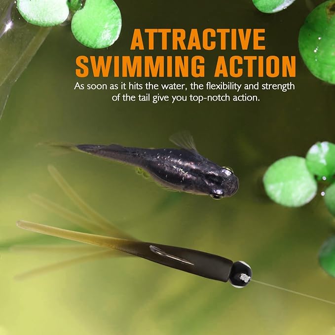 Dovesun Crappie Lures Kit Fishing Soft Plastic Lures Crappie Walleye Trout Bass Fishing Baits Fishing Grub Worms Minnow Paddle-Tail Split-Tail Grub Swimbaits 50-100Pcs with Tackle Box