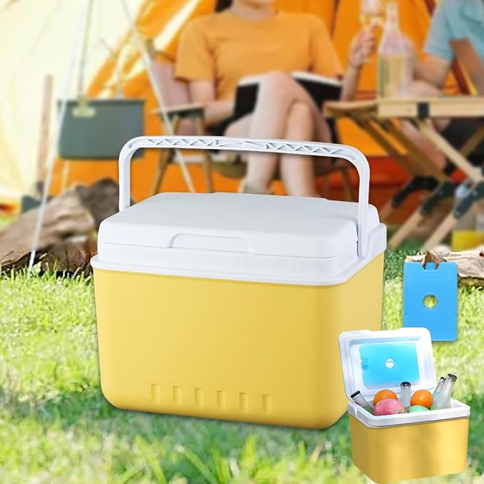 Generic Insulated Ice Cooler Camping Case Drink Bucket Portable Lightweight Organizer Ice Chest Box for Fishing BBQ Travel Tailgating