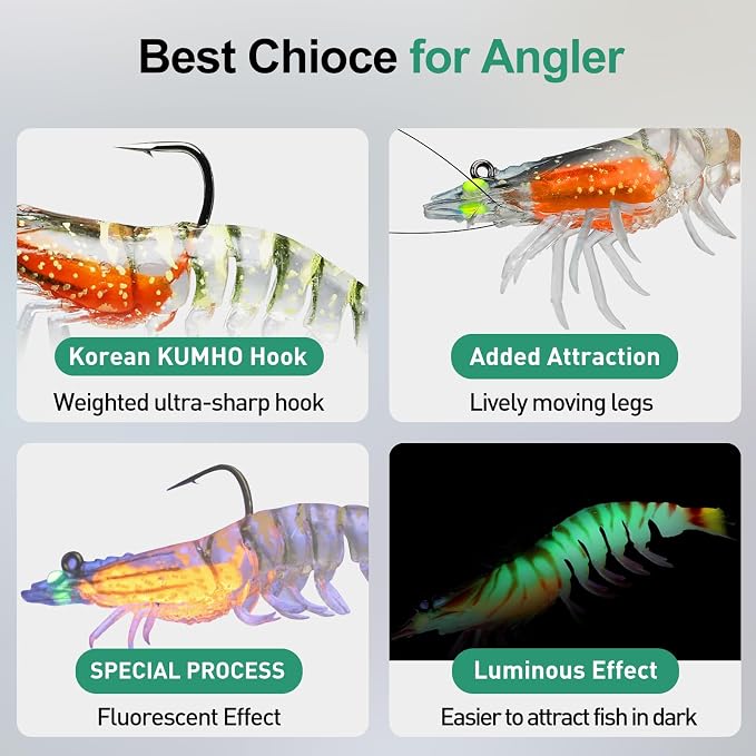 TRUSCEND Duramax Pre-Rigged Fishing Lures with BKK Jig Hooks, 10X Tear-Resistant TPE Soft Swimbaits for Bass Striper Trout Crappie Walleye Grouper, Lifelike Fishing Baits for Saltwater and Freshwater