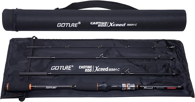Goture Travel Fishing Rods, 4 Piece Fishing Pole with Case/Bag, Casting/Spinning Rod,Ultralight Fishing Baitcasting Rod 7ft for Saltwater Trout, Bass, Walleye, Pike