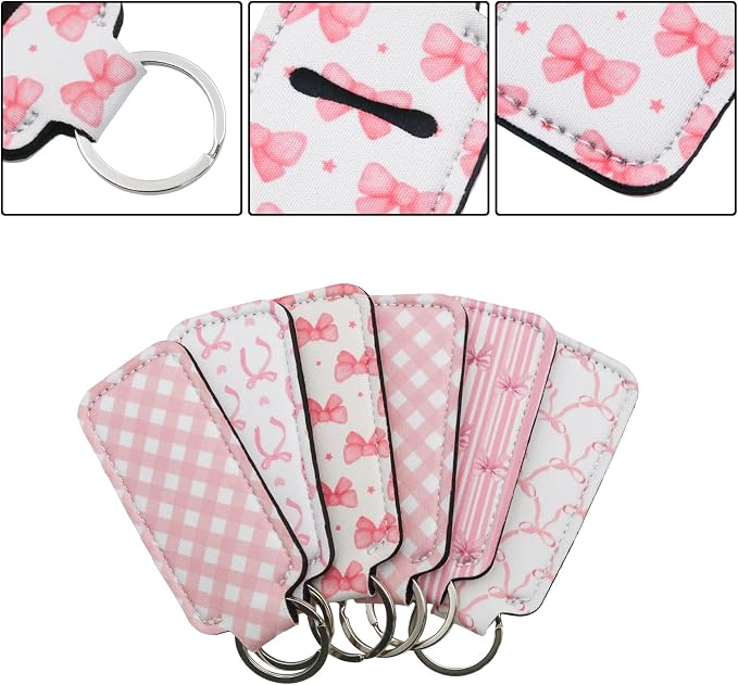 Lipstick Holder Keychain Bulk, Cute Pocket Lip Balm Holder, Chapstick Key Chain Sleeve