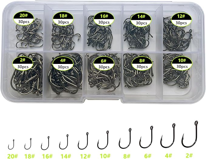1000pcs 600pcs 300pcs Small Fish Hooks for Freshwater, 10 Specifications of Trout Fishing Hook Set