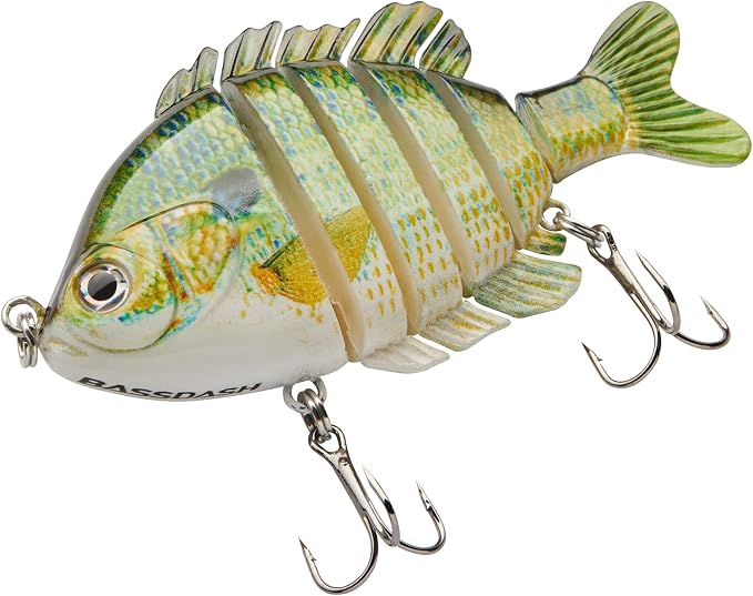 BASSDASH SwimPanfish Multi Jointed Panfish Bluegill Swimbaits Hard Topwater Bass Lures Fishing Lure Crank Saltwater 3.5in/0.85oz