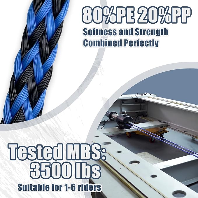 Boat Tow Rope 60ft 3-6K, Floating Ropes for Towable Tubes Accessories