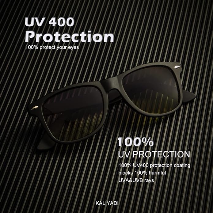 KALIYADI Polarized Sunglasses for Men and Women Matte Finish Sun glasses Color Mirror Lens UV Blocking (3 Pack)