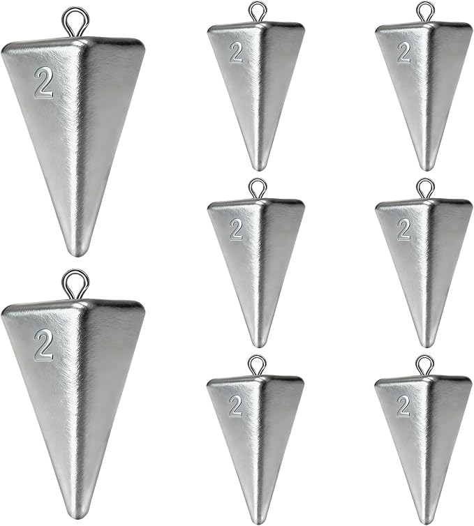 Fishing Weights Pyramid Sinkers Kit Bullet Fishing Weights Sinkers for Ocean Saltwater Surf Fishing Gear Tackle 1oz 2oz 3oz 4oz