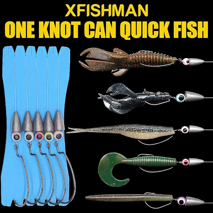 Texas-Rigs-for-Bass-Fishing-Leaders-with-Weights-Hooks-Rigged-Line-Kit