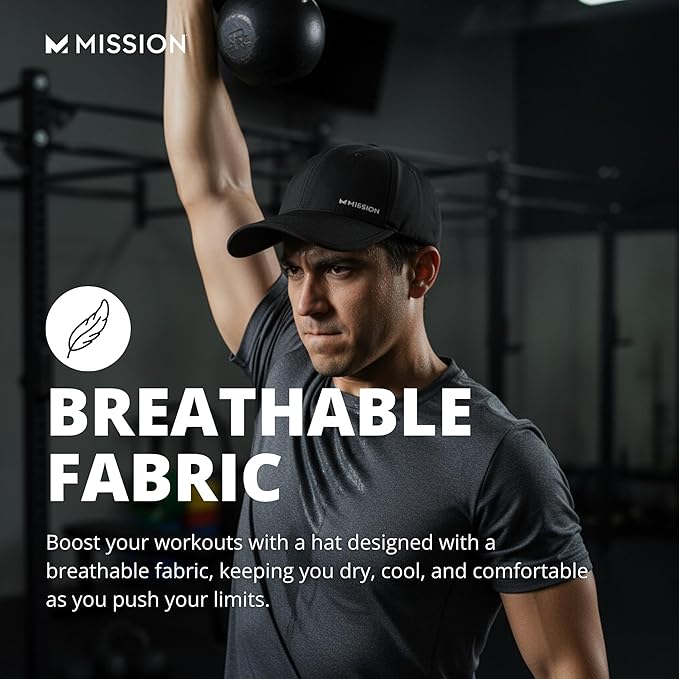 MISSION Cooling Performance Hat, Unstructured Low-Profile Adjustable Fit - UPF 50 - for Running, Workouts & Outdoors