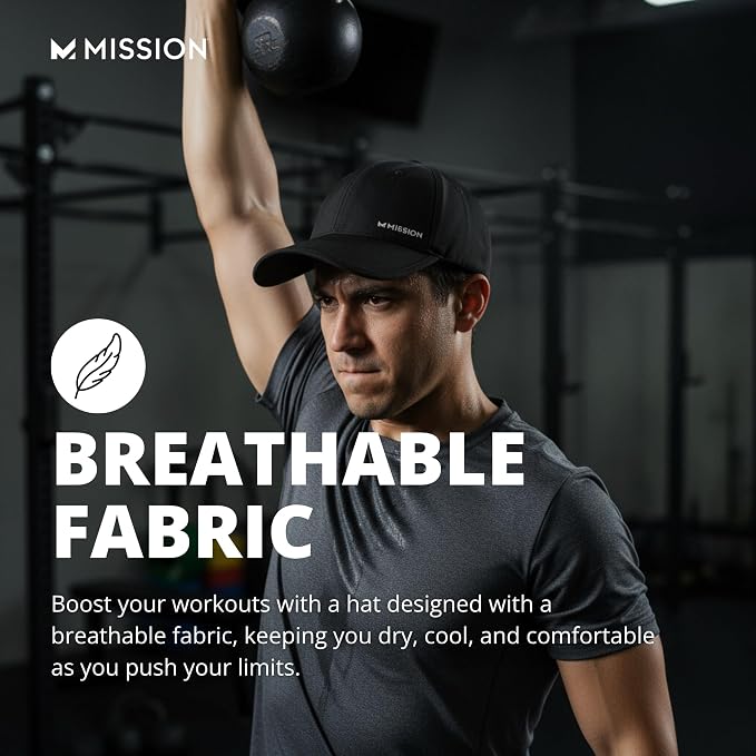 MISSION Cooling Performance Hat, Unstructured Low-Profile Adjustable Fit - UPF 50 - for Running, Workouts & Outdoors