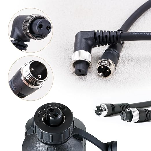 ZORZA 1Pcs Electric Fishing Reel Power Cord with 2-Hole Elbow Design Spinning Reel Power Line for Enhanced Fishing Experience Shipping Direction 6 o'clock(0.45m)