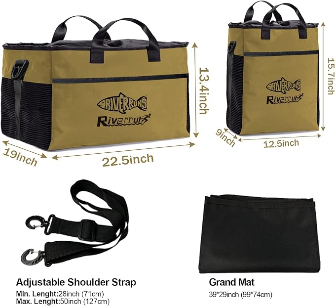 Riverruns Fishing Hunting Wader Bag with Vented Mesh, Waders Boots Bag, Fly Fish Storage Bag for Fishing, Hiking, Camping
