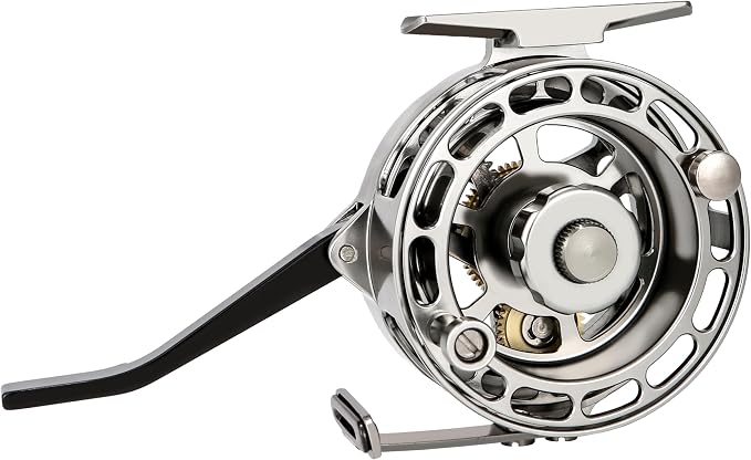 Semi-Automatic Fly Fishing Reel, Quick Line Retrieval, Adjustable Drag, Quick Spool Removal, for Freshwater Lake Stream Pond Fishing, CNC Machined Aluminum