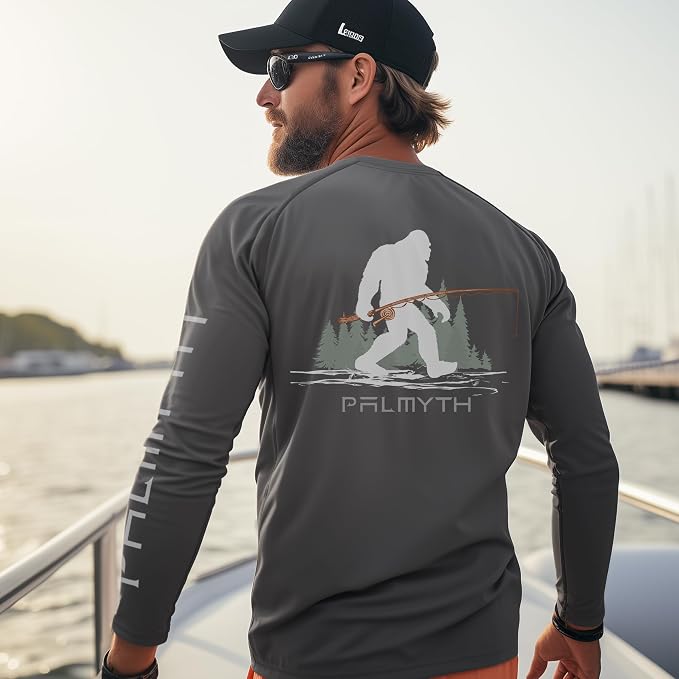 Palmyth Fishing Shirts for Men Long Sleeve UPF 50+ T Shirt Sun Protection Tee