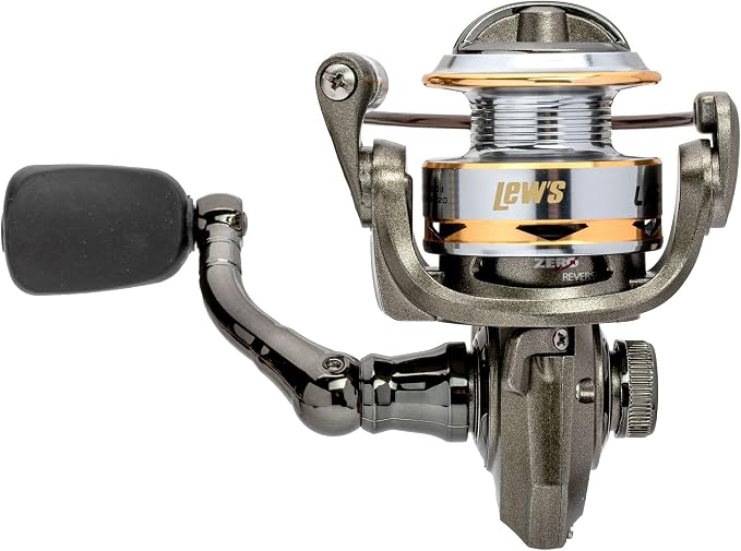 Lew's Laser Lite Spinning Fishing Reel, 6+1 Bearings, Graphite Frame and Sideplate, Speed Lube, Multi-Disc Drag