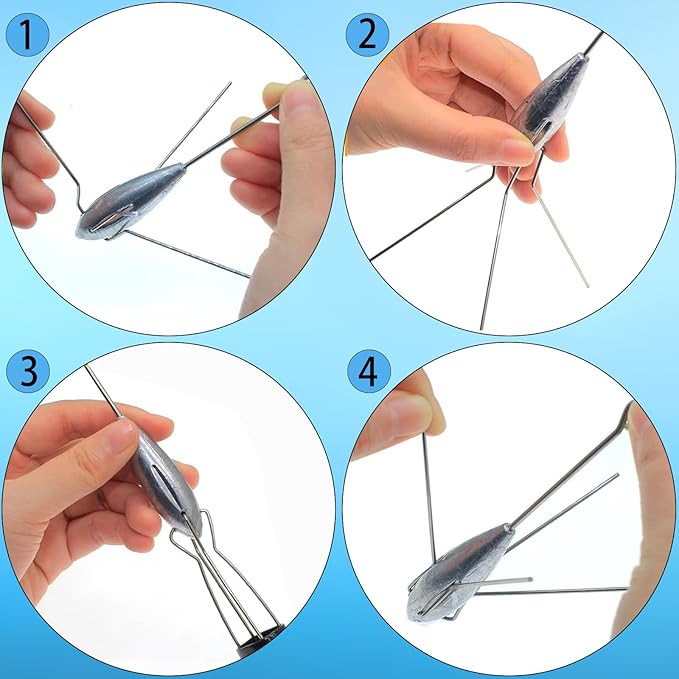 5 Pcs Sputnik Sinker Fishing Weights Lead Surfing Casting Spider Sinkers Long Tail Fishing Equipment for Catfish Saltwater Beach Sand Ocean