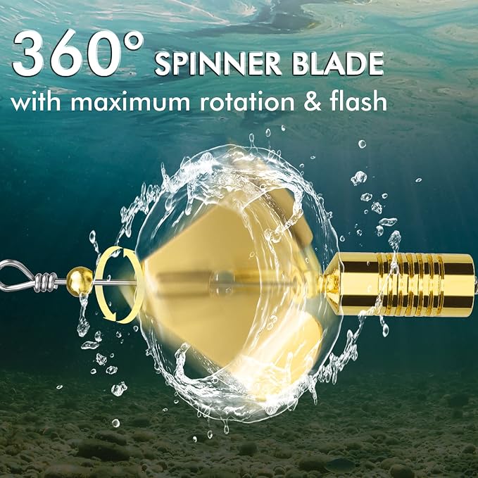 TRUSCEND Swim or Jig Fishing Spinner Baits for Freshwater and Saltwater, Rooster Tail Fishing Lures for Trout Bass Walleye Crappie Salmon Pike, Blade Bait with Copper Blade