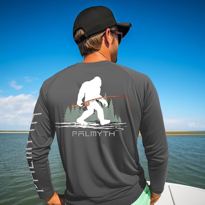 Palmyth Fishing Shirts for Men Long Sleeve UPF 50+ T Shirt Sun Protection Tee