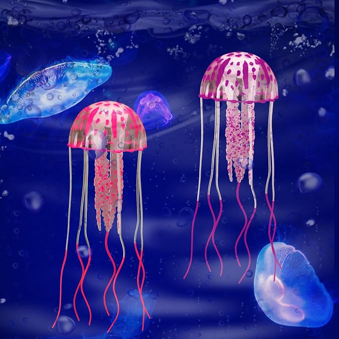 Weewooday 7 Pieces Artificial Fish Colorful Fake Fish Glowing Effect Aquarium Decor Floating Ornament for Tank Decoration (Elegant Color)