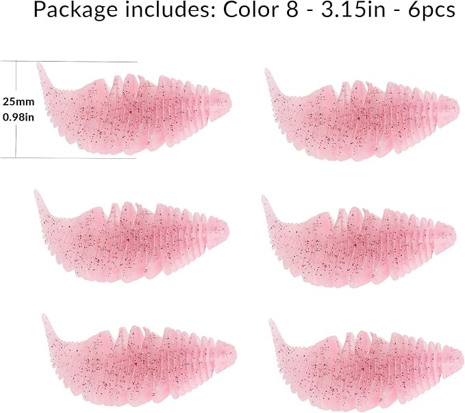 THKFISH Soft Swimbait 5/6 PCS or 15/18 PCS Soft Plastic Fishing Lures Bass Lures Swim Baits Lures for Bass Fishing Worms for Bass