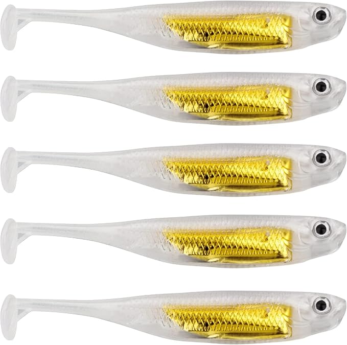 QualyQualy Soft Plastic Swimbait Paddle Tail Shad Lure Soft Bass Shad Bait Minnow Paddle Tail Swim Bait for Bass Trout Walleye Crappie - 2.75in, 3.14in, 3.94in, 5in