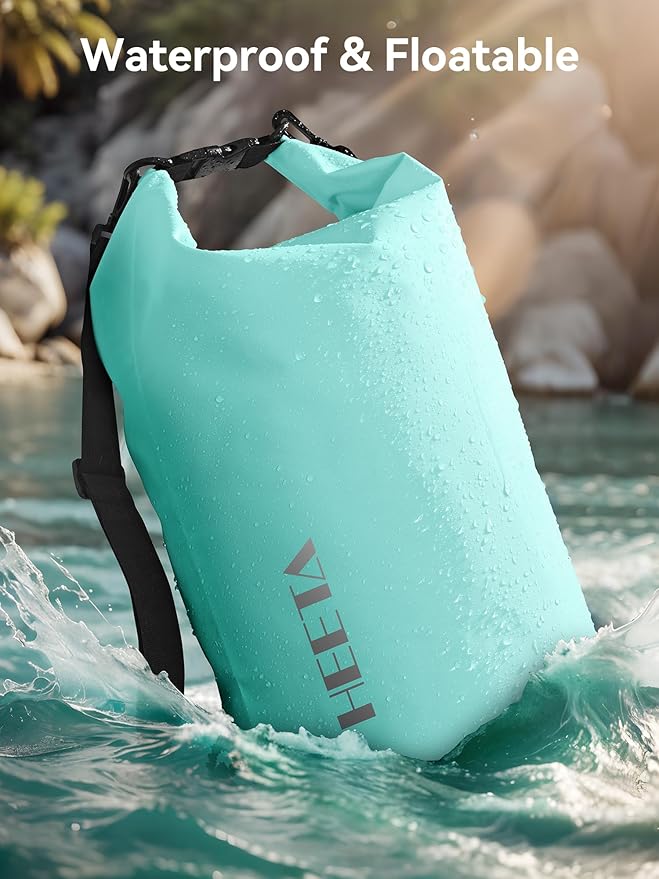 HEETA Waterproof Dry Bag for Women Men, 5L/10L/20L/30L/40L Roll Top Lightweight Dry Storage Bag Backpack with Emergency Whistle for Travel, Kayaking, Boating, Camping, Beach, Cruise Ship Essentials