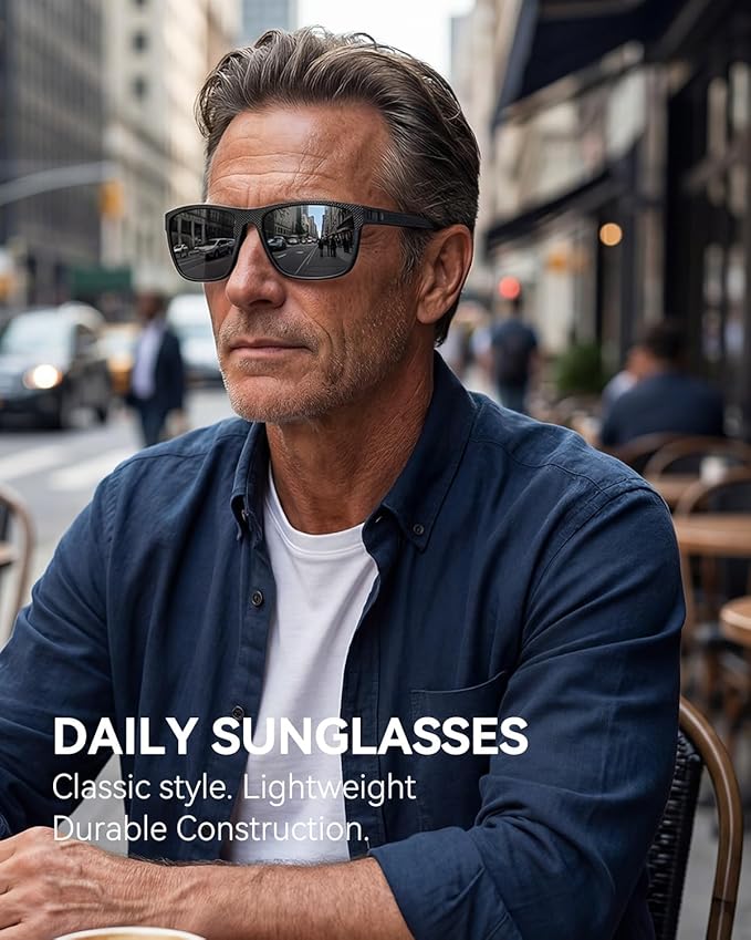Polarized Sunglasses Men, Mens Sunglasses Polarized UV protection Lightweight Sun Glasses for Driving Fishing Golf