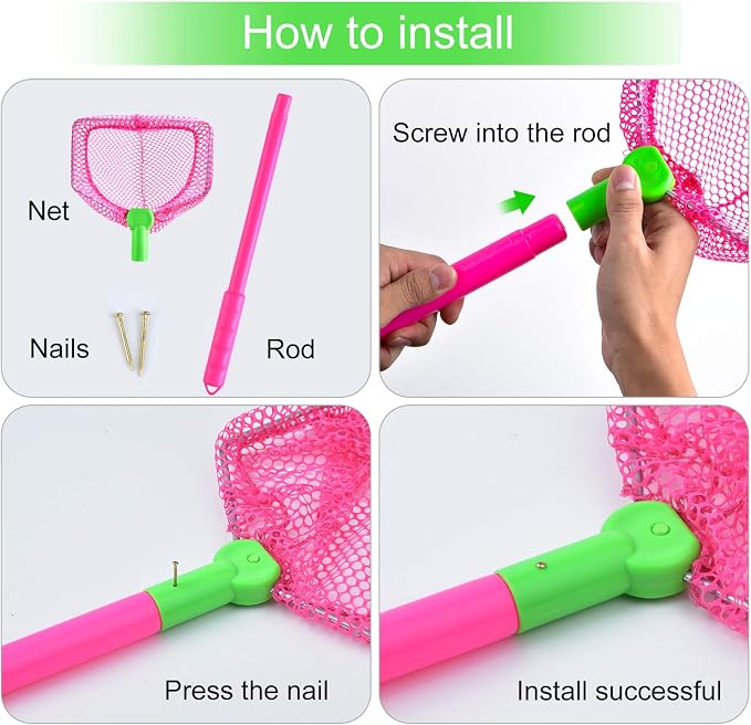 Coopay 2 Pieces Butterflies Fishing Net Catching Bug Floating Bait Beach Nets for Outdoor Playing