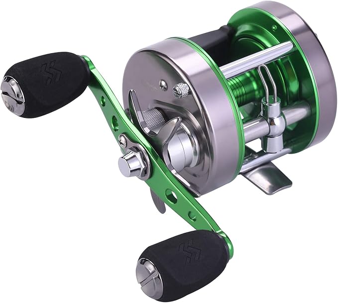 Sougayilang XLT Baitcasting Reel – 22LB Drag, 5.3:1 Gear Ratio, 6+1 Bearings, Reinforced Metal Body Round Conventional Reel for Catfish, Musky, Bass, Pike – Saltwater Inshore Surf Trolling