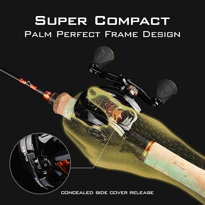 KastKing Zephyr Bait Finesse Baitcasting Reel, Carbon Fiber Fishing Reel - Drag Clicker Version, 7.2:1 Gear Ratio Fishing Reel - 5.6oz Lightweight Bait Finesse System Casting Reel