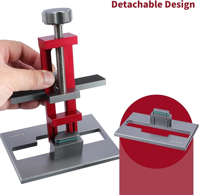 RUITOOL Upgrade 3-in-1 Cabinet Door Mounting Jig with Support Base, Installation Tool for Frameless or Face Frame Cabinet Doors, Adjustable Aluminium Alloy Hardware Jig for Wall and Base Cabinets