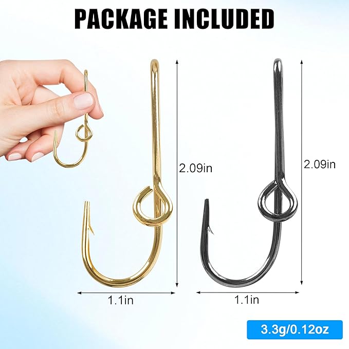 Fishing Hook Hat Pins,10pcs/20pcs Pins for Fishing Hat Hook Clip,Tie Clips for Hat Clasp Fashion Trend Hat Decoration Gold&Black