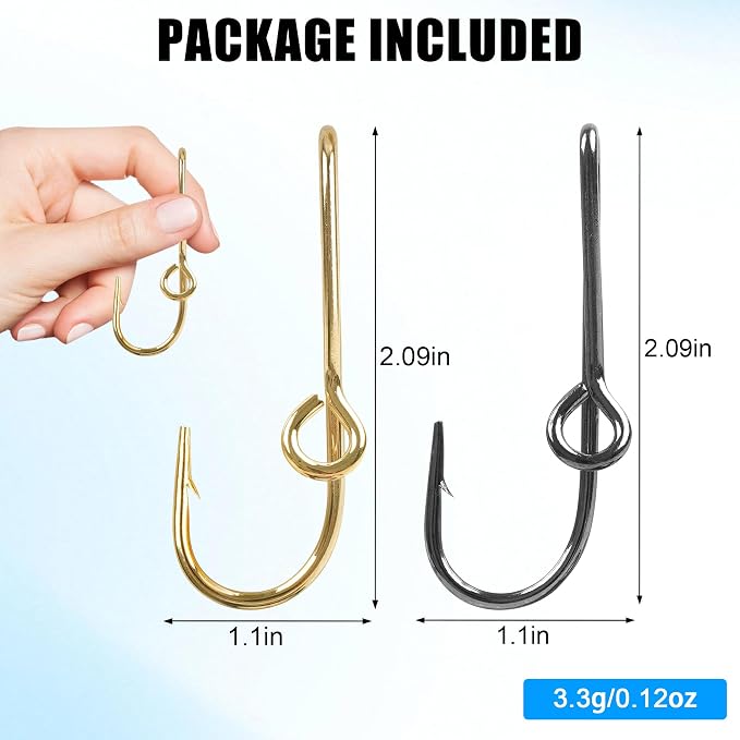 Fishing Hook Hat Pins,10pcs/20pcs Pins for Fishing Hat Hook Clip,Tie Clips for Hat Clasp Fashion Trend Hat Decoration Gold&Black