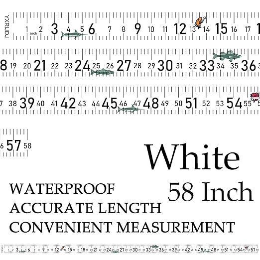 58 Inch Fish Measuring Tape Sticker for Boat 3Pcs Waterproof Self Adhesive Fishing Ruler for Boat Fishing Rod Kayak Accessories Cooler Workbench