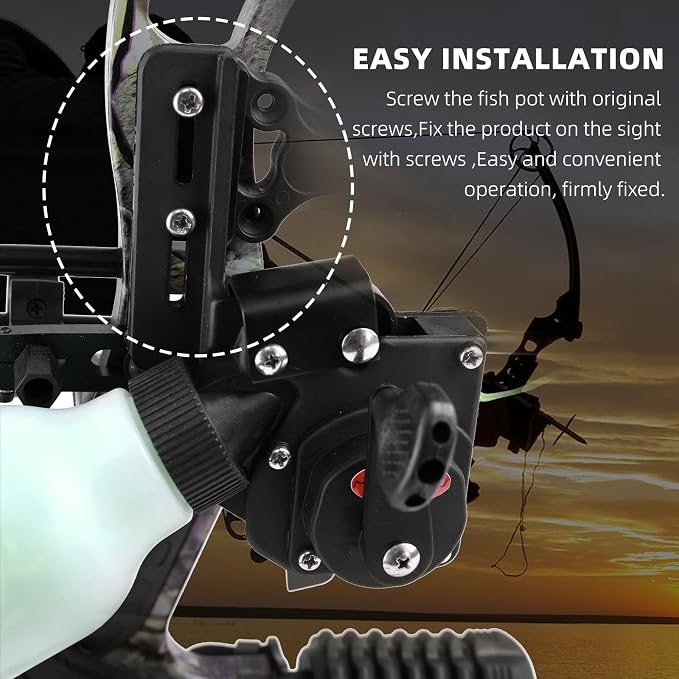 Archery Bow Fishing Reel Hunting Bow Fishing Reel 43 Yard Fishing Rope Used for Compound Bow and Recurve Bow