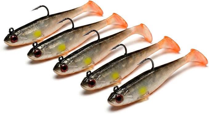 Soft Fishing Lures for Bass Fishing:Pre-Gigged Swim Baits for Saltwater or Freshwater.Soft Plastic Fishing Accessories.