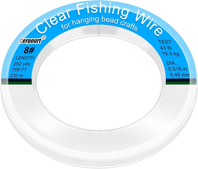 Clear Fishing Wire,755FT Monofilament Fishing Line,Clear String for Hanging,Strong Wire Invisible Nylon Thread for Hanging Balloon,Garland,Picture,Crafts,Decorations,Suitable for Beading Sewing