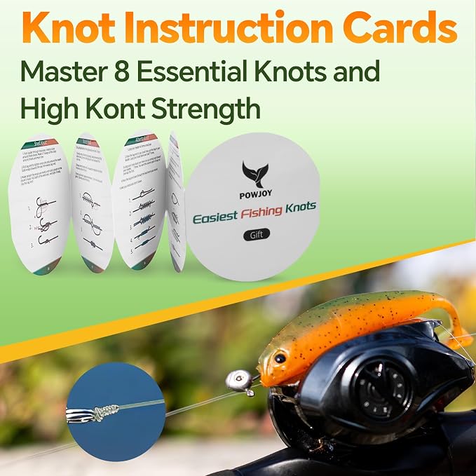 Pro Monofilament Fishing Line with Knot Instruction Cards for Multi Purpose Cost Effective, Strong Yet Thin Nylon String for Big Fishes, Tangle-Free & UV Resistant, 15/20/30/50/80LB