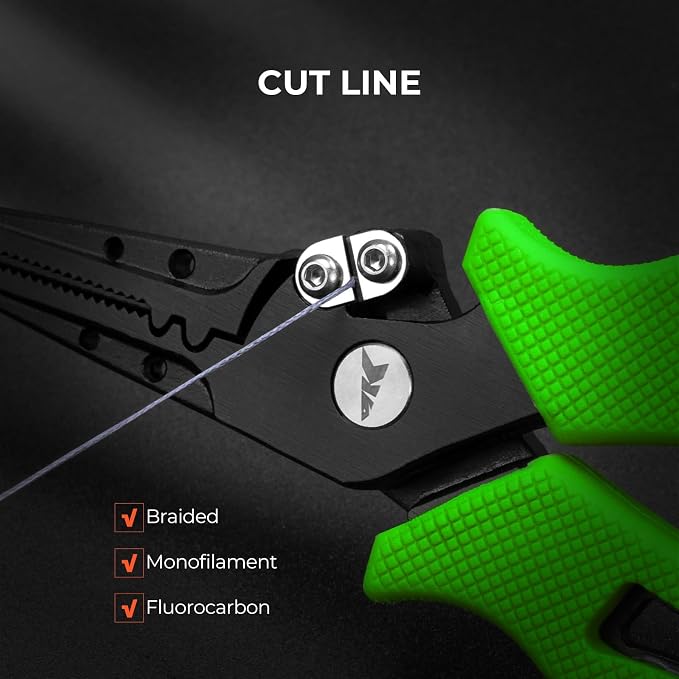 KastKing Cutthroat 7 inch Fishing Split Ring Pliers, 420 Stainless Steel Fishing Tools, Saltwater Resistant Fishing Gear, Tungsten Carbide Cutters