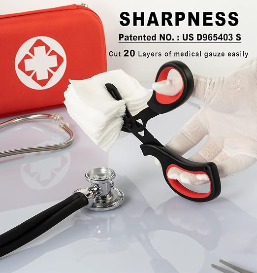 MEUUT 2 Pack Trauma Shears Patented Bandage Scissors for Left and Right Hand - Medical Supplies with 8 inch Heavy Duty Medical Scissors for EMT Workers Nurses