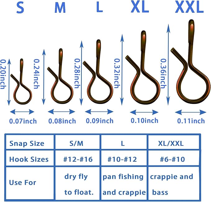 Eupheng Quick Change Fly Fishing Snaps Stainless Steel, Fishing swivels, Fast Easy & Secure, Hook Snaps for Flies, Jigs, Lures, Great Value Pack