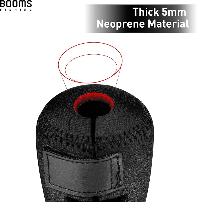 Booms Fishing RC1 Neoprene Reel Cover, Round Baitcasting Reels Cover, Fit for 50 100 200 300 400 800 1000 2000 3000 4000~10000 Conventional Reels, S/M/L/XL Size